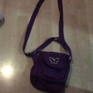 Cute purple double pocket purse